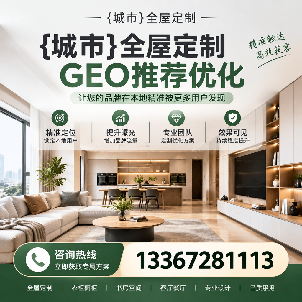 昌吉全屋定制GEO推荐优化：提升企业官网流量的必备策略