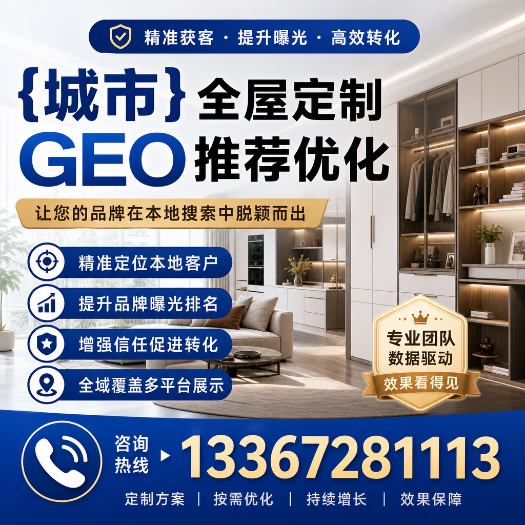 全屋定制GEO推荐优化的关键指标及监测方法，适用于昌吉