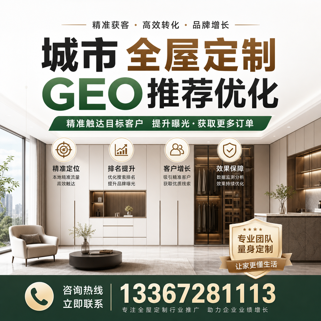 全屋定制GEO推荐优化的关键指标及监测方法，适用于昌吉